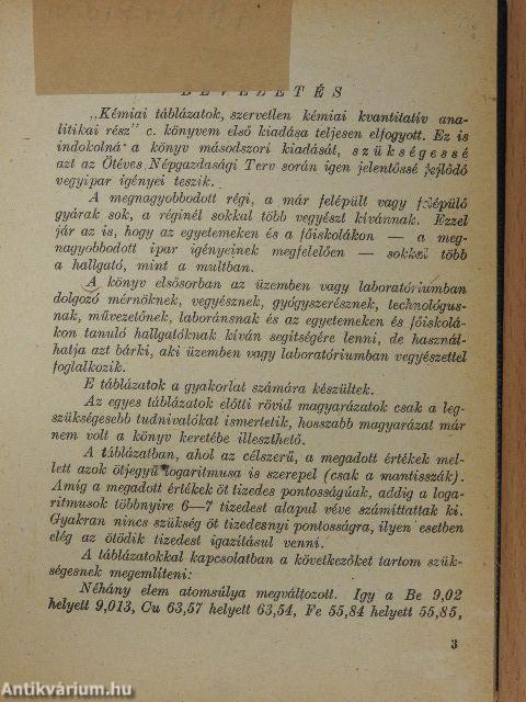 Kémiai táblázatok