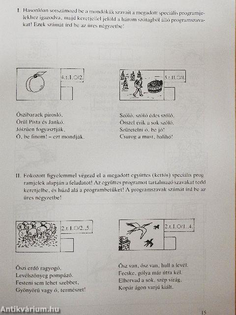 Programvilág mondókákban II. rész 1. osztály