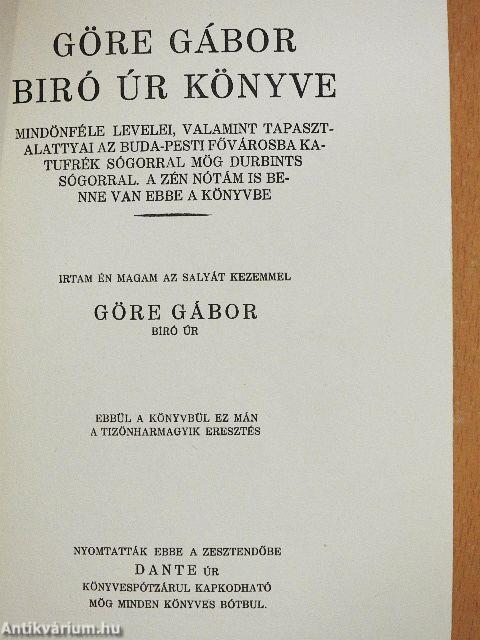Göre Gábor biró úr könyve/Veszödelmek