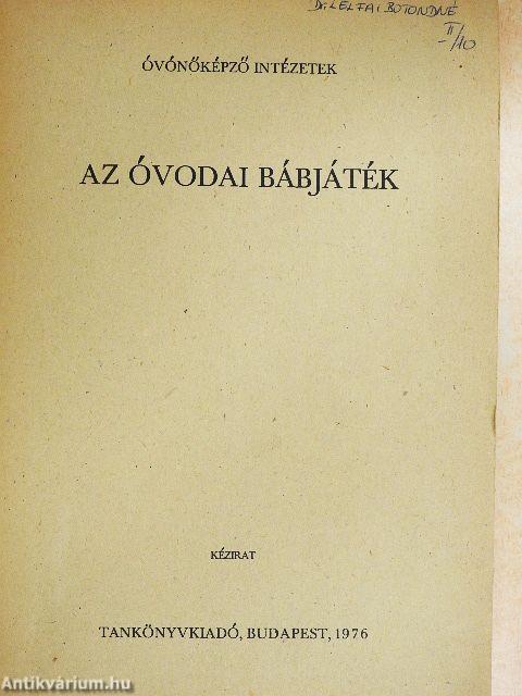 Az óvodai bábjáték