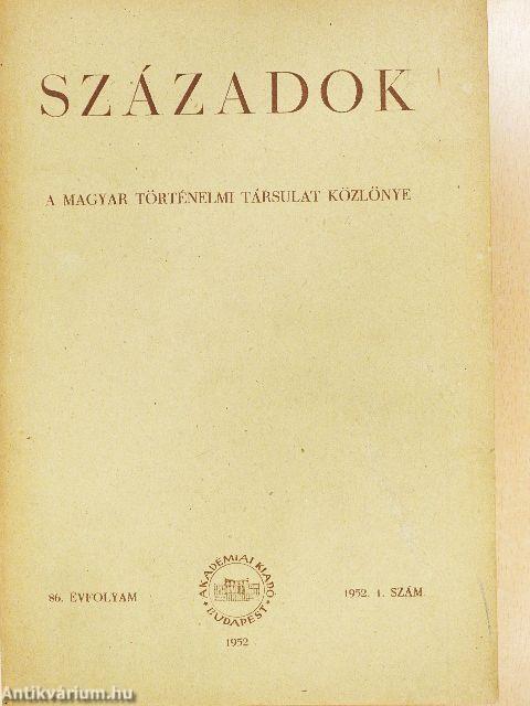 Századok 1952/1-4.