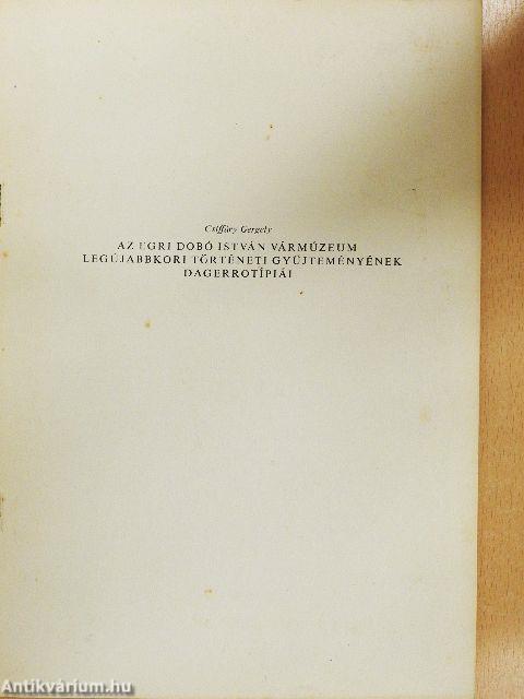 Az egri Dobó István Vármúzeum legújabbkori történeti gyűjteményének dagerrotípiái