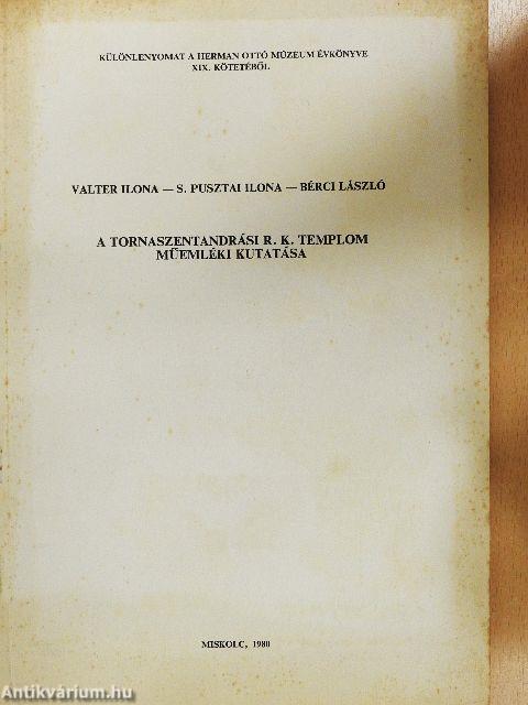A tornaszentandrási R. K. templom műemléki kutatása