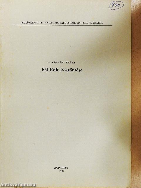 Fél Edit köszöntése