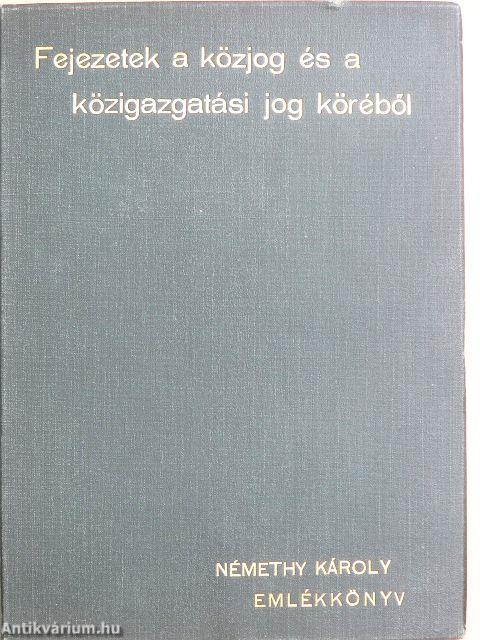 Fejezetek a közjog és közigazgatási jog köréből