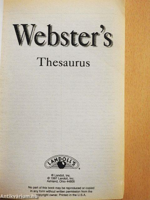 Webster's Thesaurus