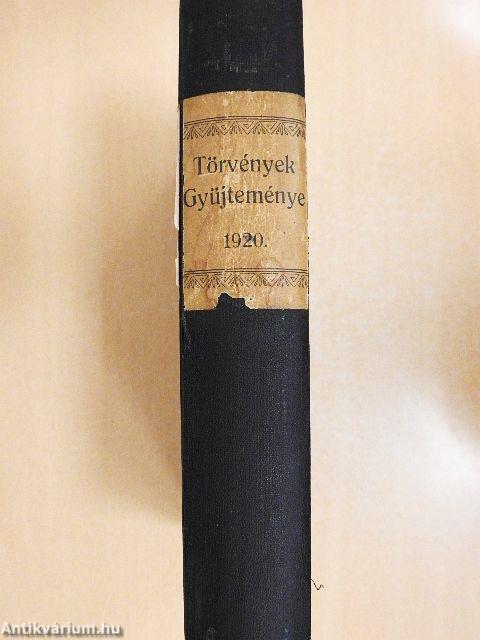 Az 1920. évi törvények gyüjteménye