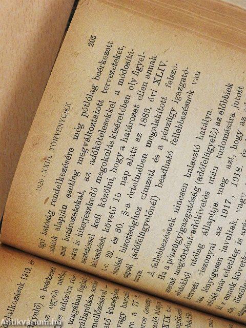 Az 1920. évi törvények gyüjteménye