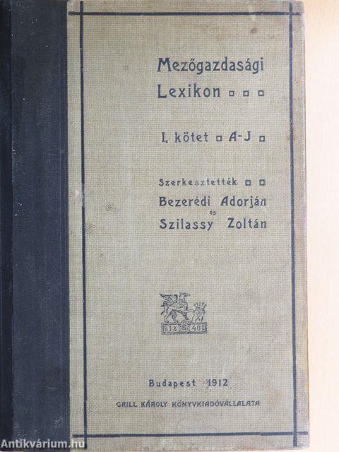 Mezőgazdasági Lexikon I. (töredék)