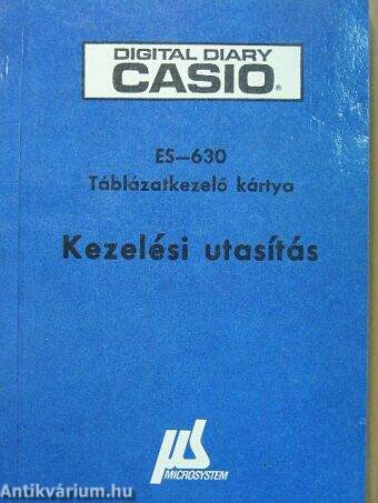 Digital Diary Casio ES-630 Táblázatkezelő kártya