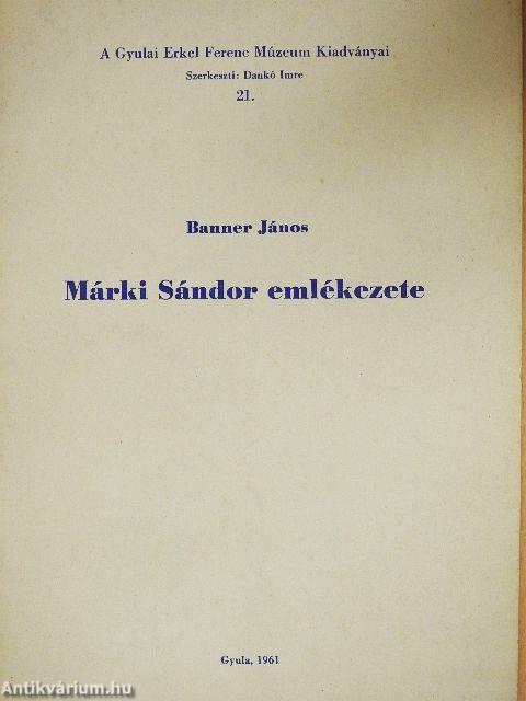 Márki Sándor emlékezete