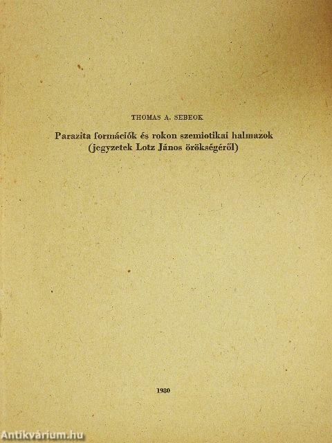 Parazita formációk és rokon szemiotikai halmazok