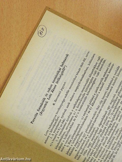 Parazita formációk és rokon szemiotikai halmazok