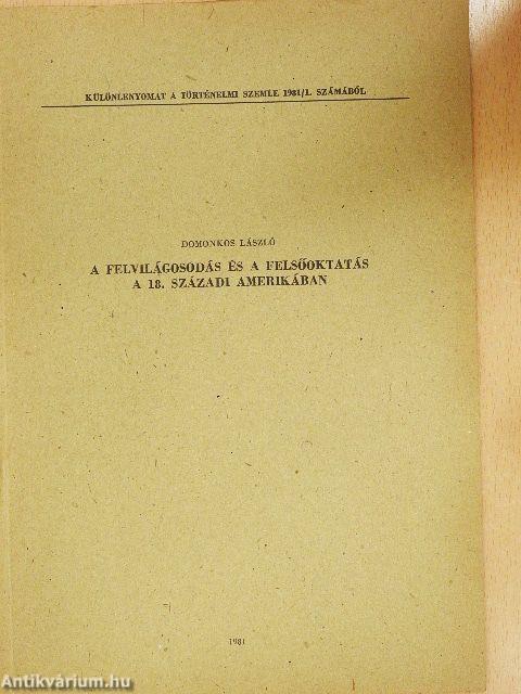 A felvilágosodás és a felsőoktatás a 18. századi Amerikában