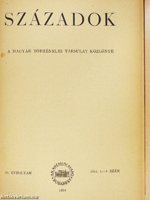Századok 1955/1-6.