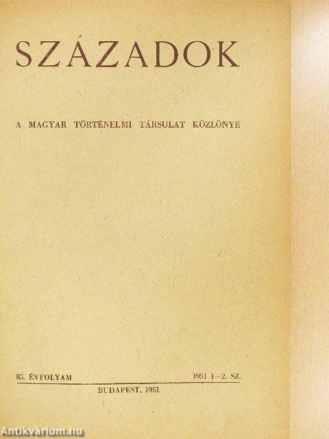 Századok 1951/1-4.
