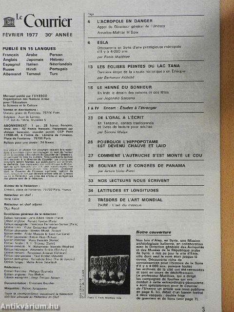 Le Courrier Février 1977