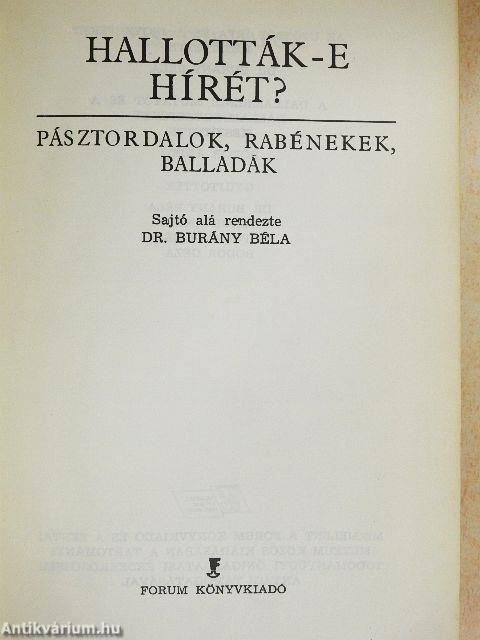 Hallották-e hírét?