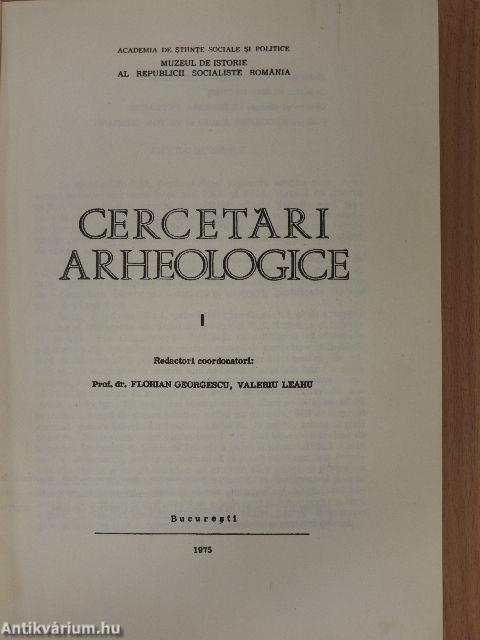 Cercetari Archeologice 1