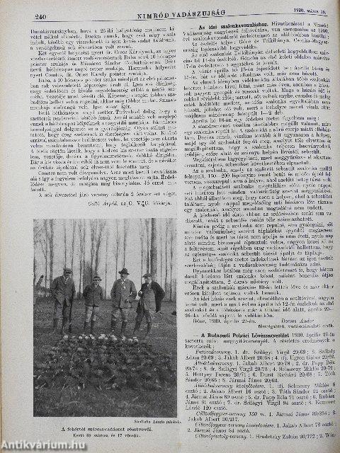 Nimród Vadászujság 1930. (nem teljes évfolyam)