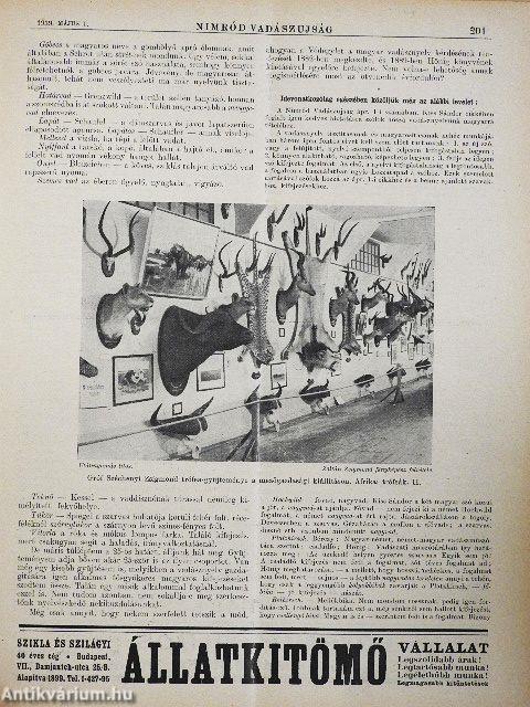 Nimród Vadászujság 1939. január-december (nem teljes évfolyam)