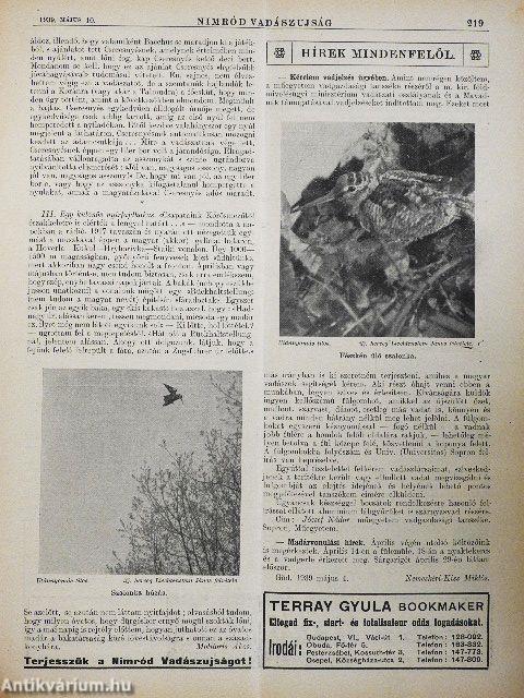 Nimród Vadászujság 1939. január-december (nem teljes évfolyam)