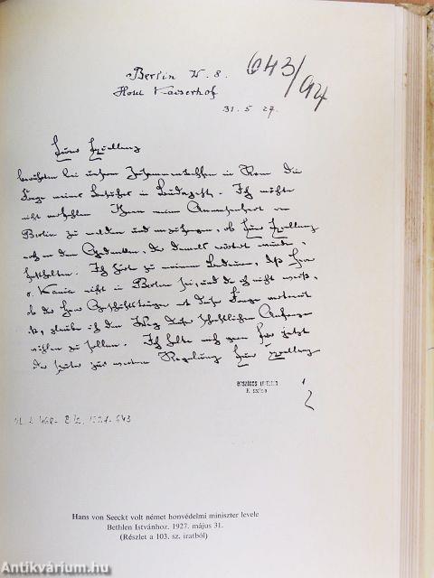 Bethlen István titkos iratai