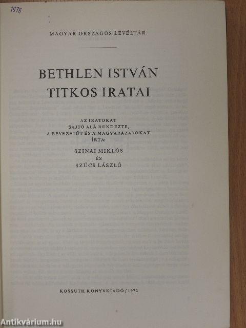Bethlen István titkos iratai