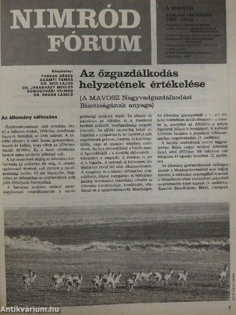 Nimród 1987. (nem teljes évfolyam)/Nimród Fórum 1987. július, október, november/1987. Karácsonyi melléklet/1988. január-december/Nimród Fórum 1988. október/1988. Karácsonyi melléklet