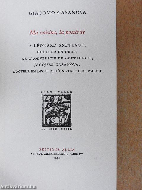 Ma voisine, la postérité