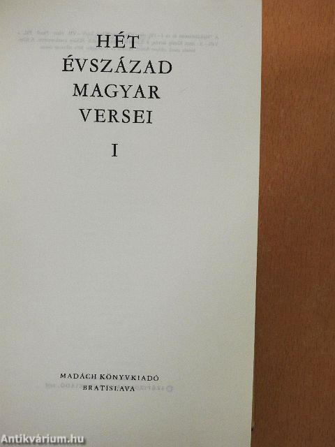 Hét évszázad magyar versei I-IV.
