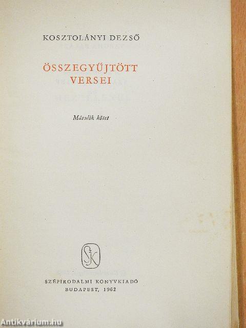 Kosztolányi Dezső összegyűjtött versei I-II.