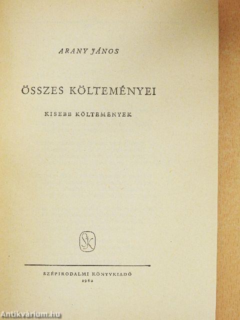 Arany János összes költeményei I-III.