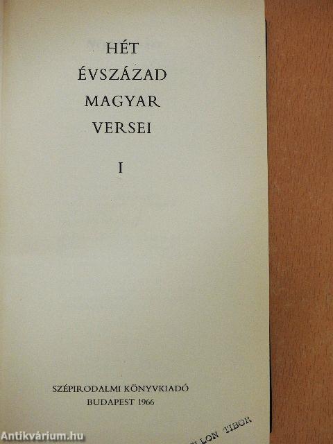 Hét évszázad magyar versei I. (töredék)