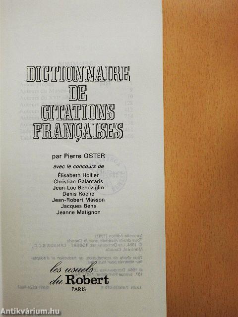 Dictionnaire des Citations francaises