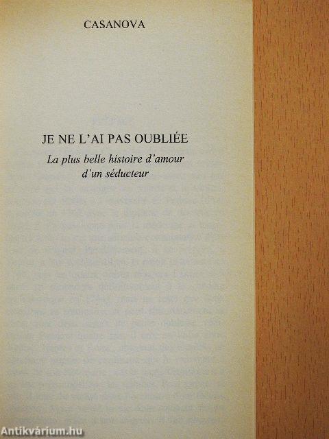 Je ne l'ai pas oubliée