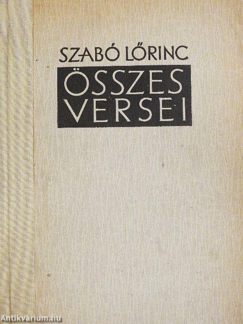 Szabó Lőrinc összes versei