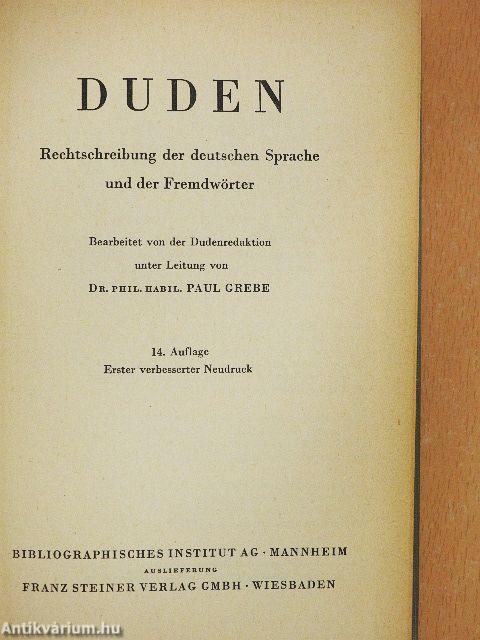 Duden - Rechtschreibung der deutschen Sprache und der Fremdwörter