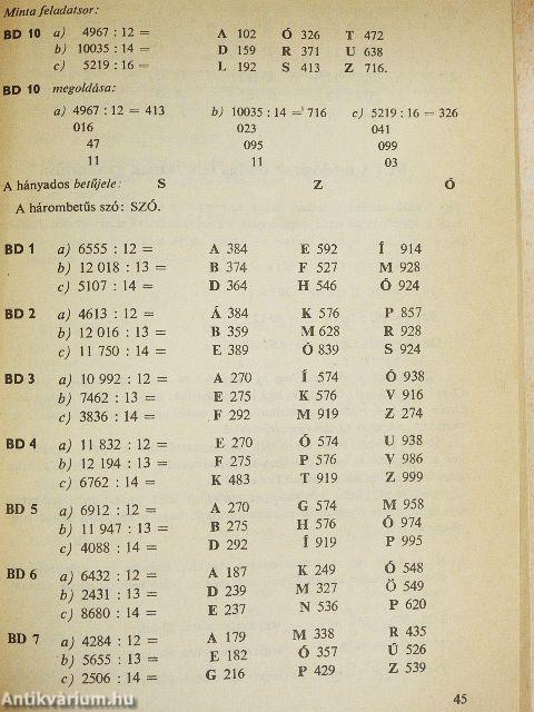 Elemi számolási gyakorlatok