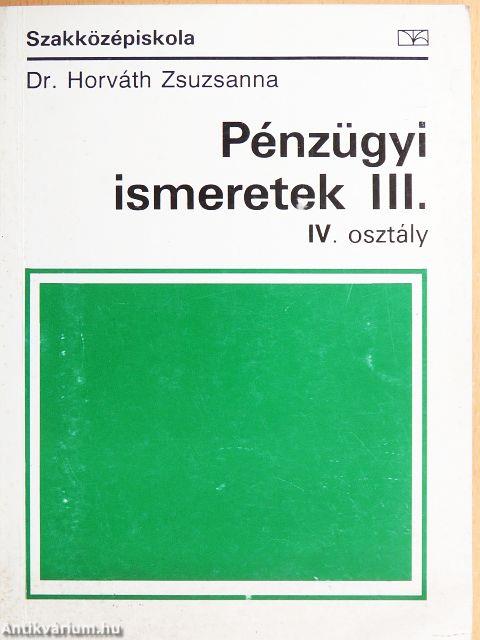 Pénzügyi ismeretek III.
