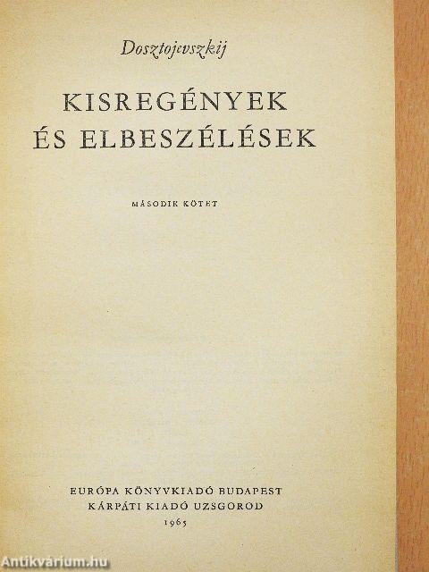 Kisregények és elbeszélések II. (töredék)