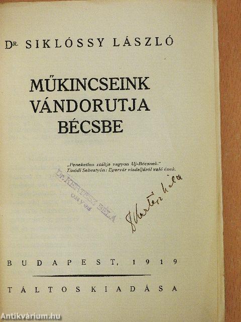 Műkincseink vándorutja Bécsbe