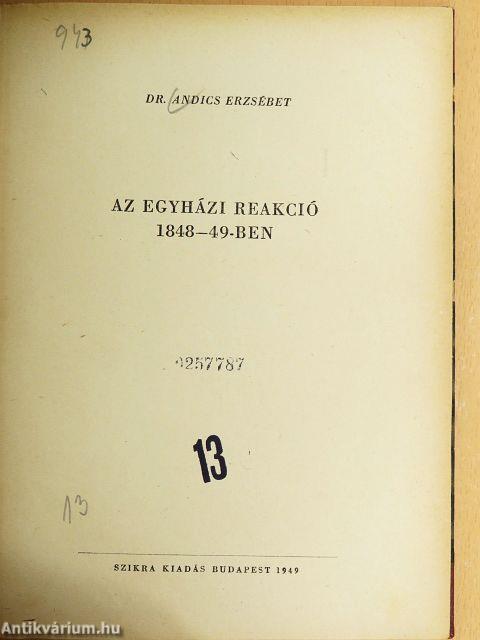 Az egyházi reakció 1848-49-ben