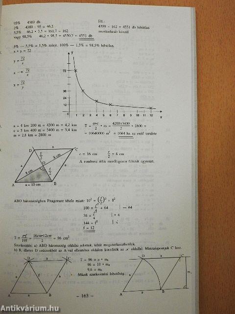 Matematika felvételi feladatsorok és megoldások középiskolába készülőknek