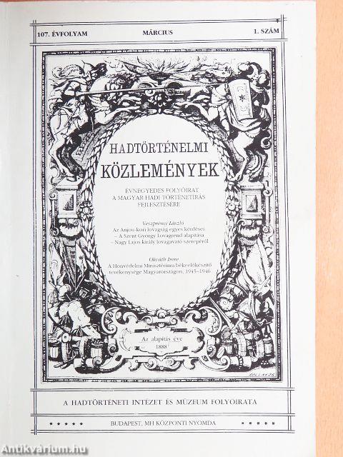Hadtörténelmi Közlemények 1994. március