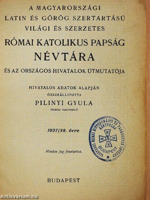 A magyarországi latin és görög szertartású világi és szerzetes római katolikus papság névtára