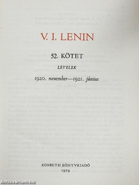 V. I. Lenin összes művei 52.
