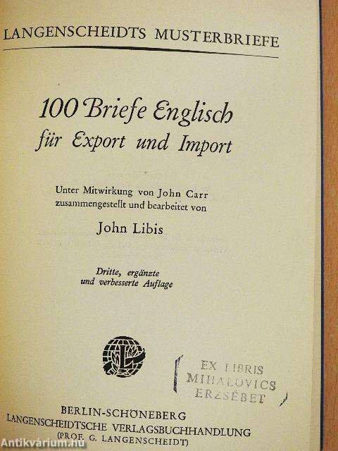 100 Briefe Englisch für Export und Import