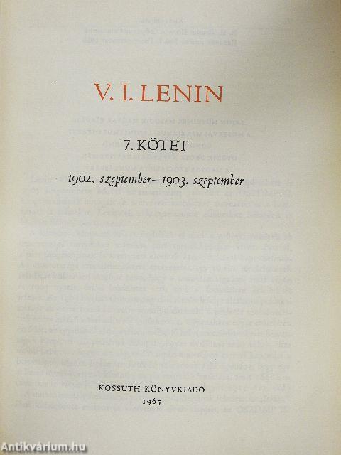 V. I. Lenin összes művei 7.