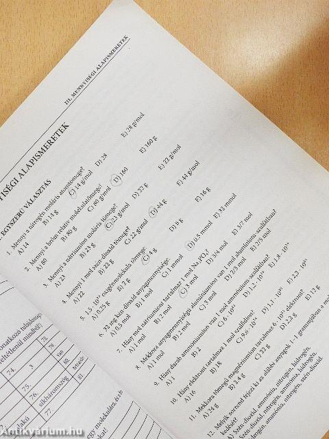 Kémia feladatgyűjtemény a kétszintű érettségire